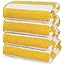 Yellow striped summer towels with soft cotton texture for comfortable drying after swimming or outdoor fun