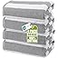 Gray striped cotton towel set with classic design for home, beach, pool, and travel use