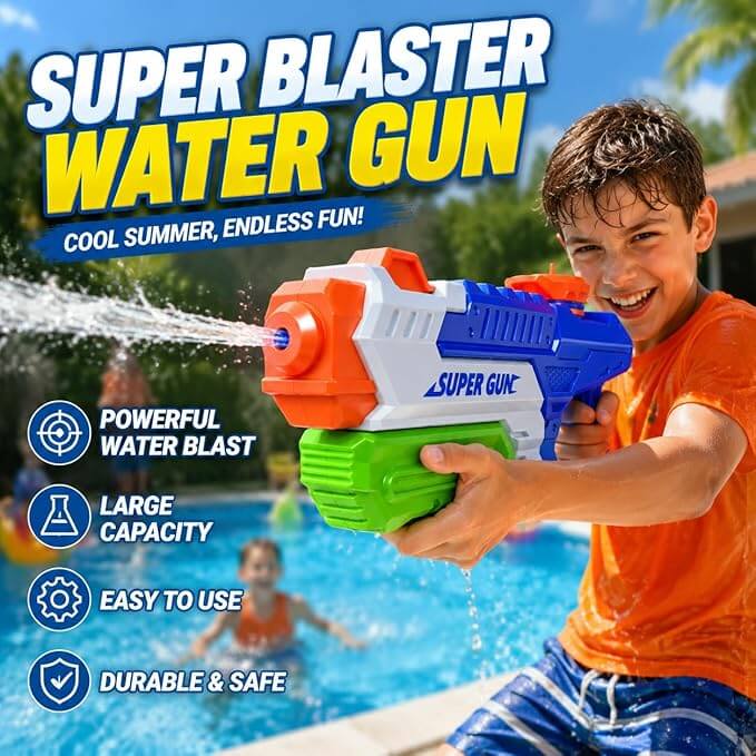 kids using water gun outdoor