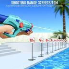 Long range water gun shooting up to 32 feet for exciting pool games and outdoor water fight activities