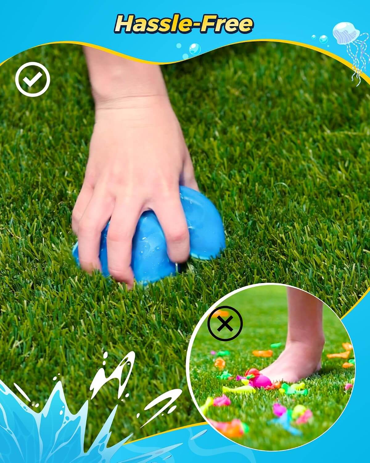 Soft reusable water balloons for kids with safe splash play on grass and outdoor spaces
